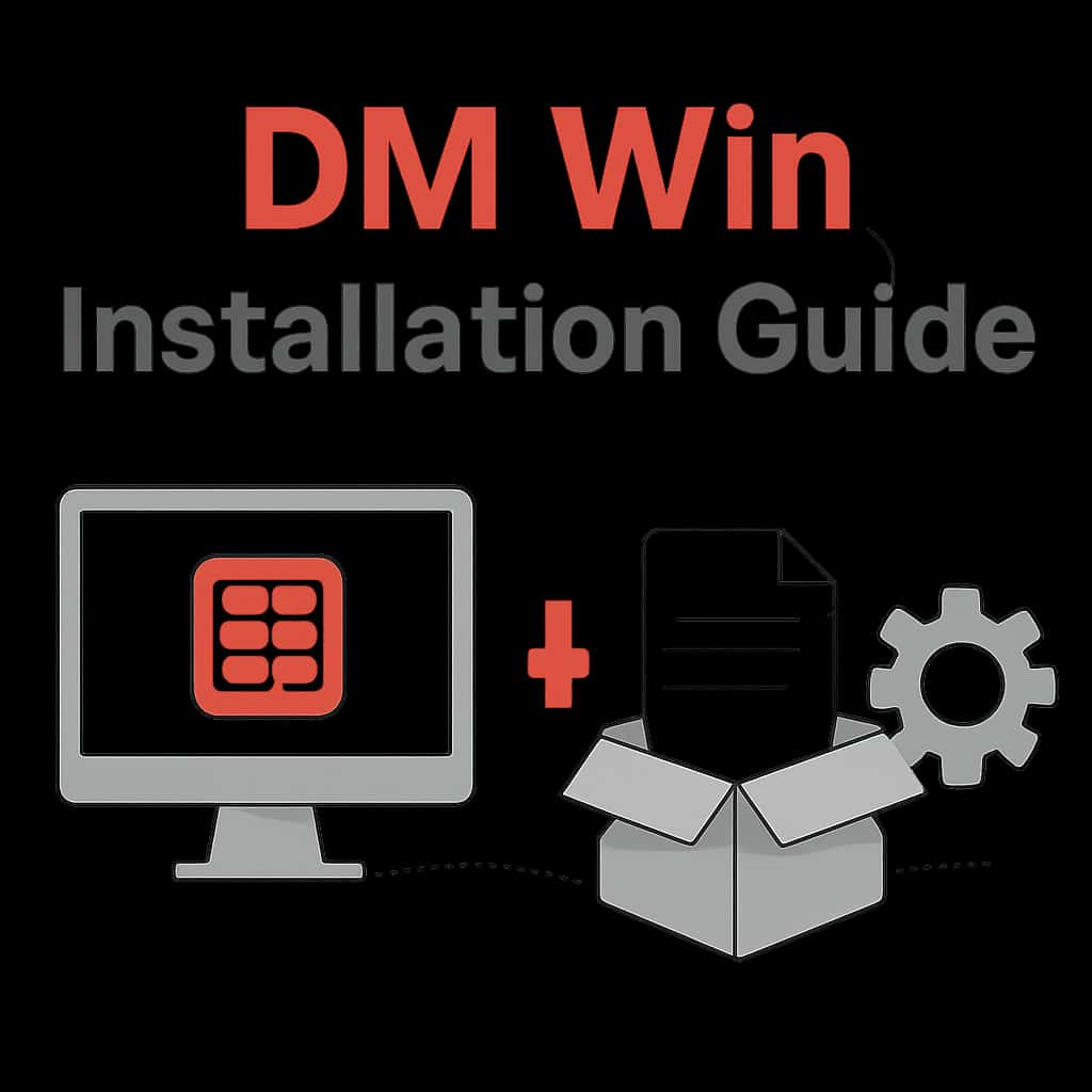 An educational diagram related to DM Win installation procedures.