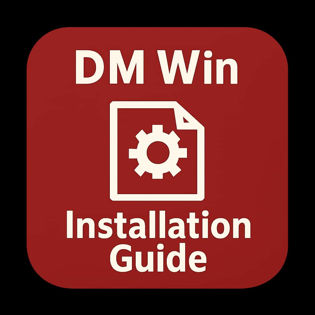 Minimalist badge representing DM Win Installation guidance.