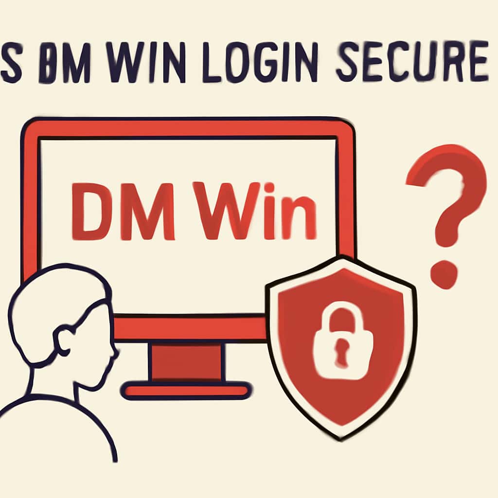 An educational diagram illustrating DM Win login security features with clear text.