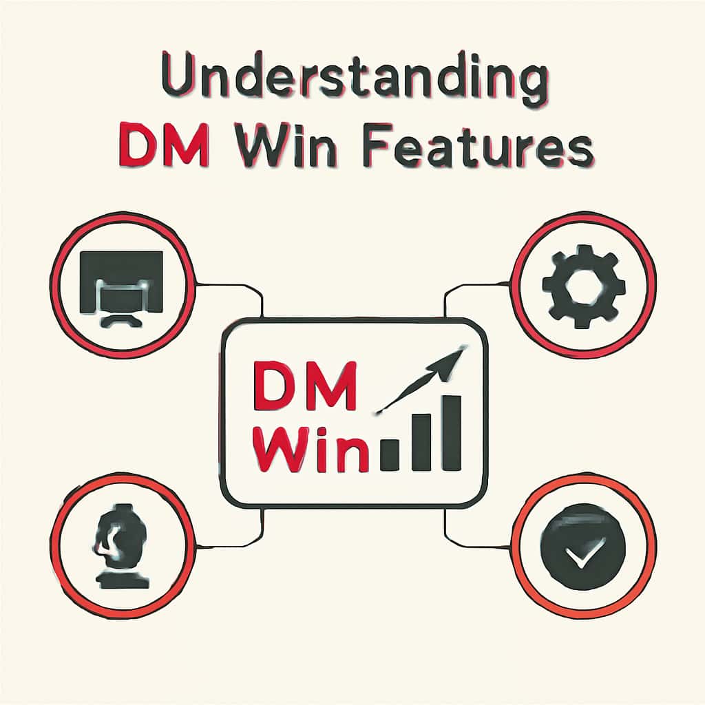 An illustration detailing DM Win Features.